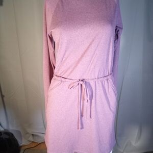 Kyodan Pink Raglan Long Sleeve Crew Neck Dress